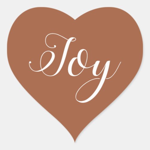 Christmas Joy TerraCotta Heart Sticker