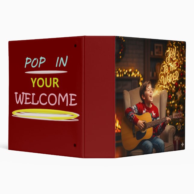 CHRISTMAS JOY THEME SINGING KIDS 3 RING BINDER (Background)