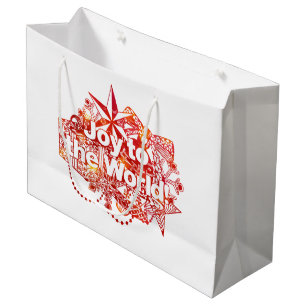 Christmas Joy to the World Large Gift Bag