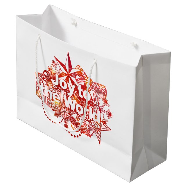 Christmas Joy to the World Large Gift Bag (Front Angled)
