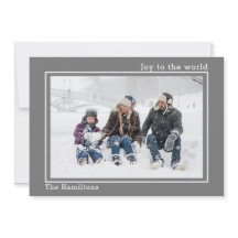 Christmas Joy To The World Photo Personalized Card