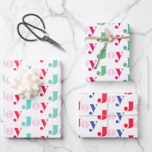 Christmas Joy typography Wrapping Paper Sheets