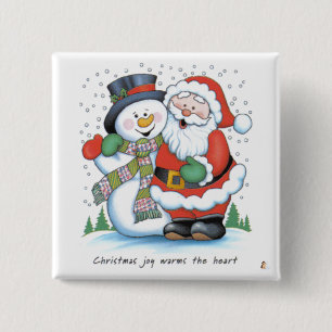 Christmas Joy Warms The Heart Pinback Button