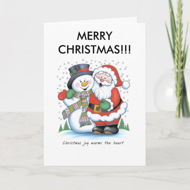 christmas_joy_warms_the_heart_santa_claus_frost.. holiday card (Front)