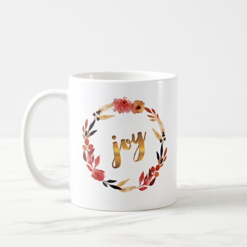 Christmas Joy Watercolor Wreath ID292 Coffee Mug