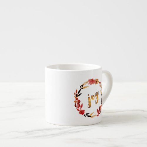 Christmas Joy Watercolor Wreath ID292 Espresso Cup