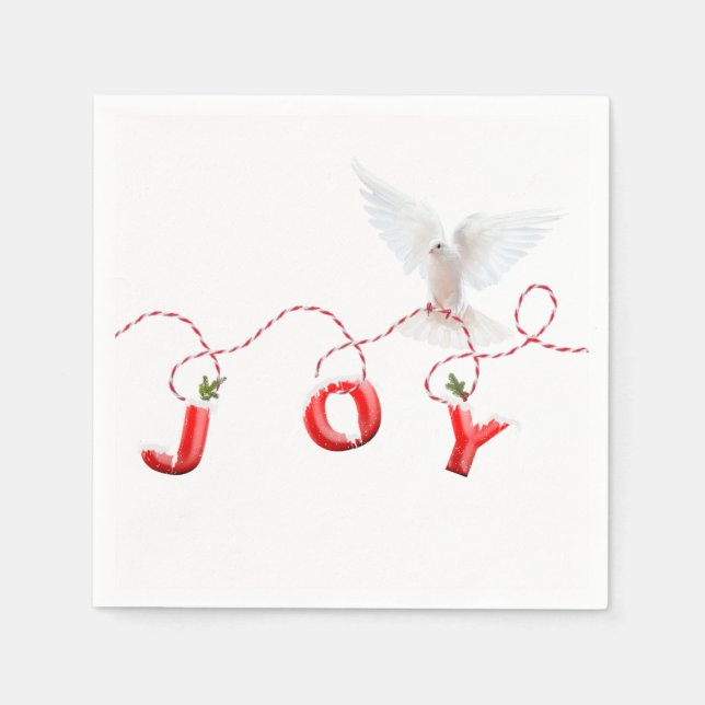Christmas Joy with White Dove Napkins (Front)