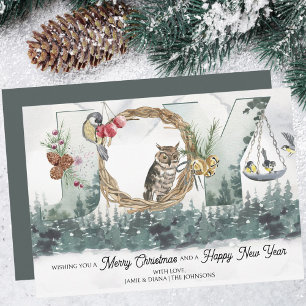 Christmas Joy Woodland Forest Nature Announcement