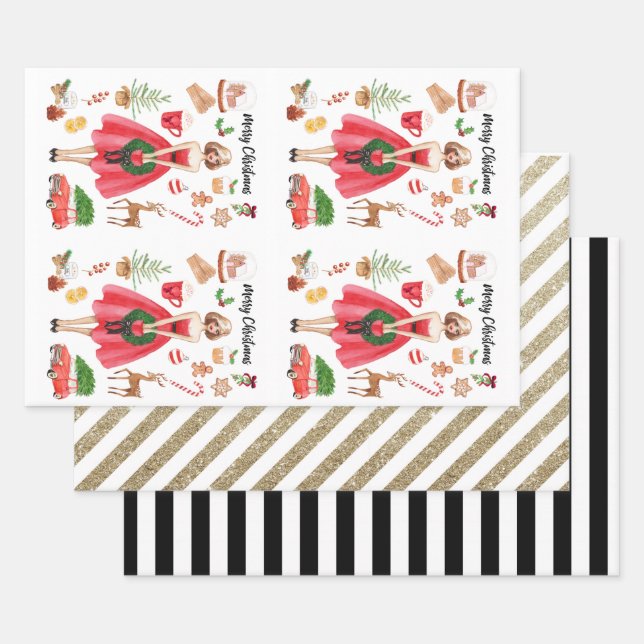 Christmas Joy Wrapping Paper Sheets  (Set)