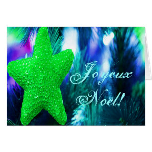 Christmas Joyeux Noel Green Christmas Star III Cards