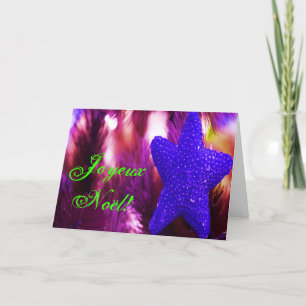 Christmas Joyeux Noel Purple Christmas Star I Holiday Card