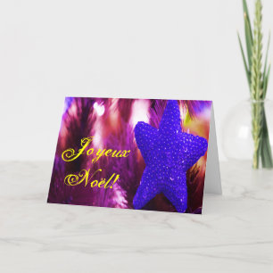 Christmas Joyeux Noel Purple Christmas Star II Holiday Card