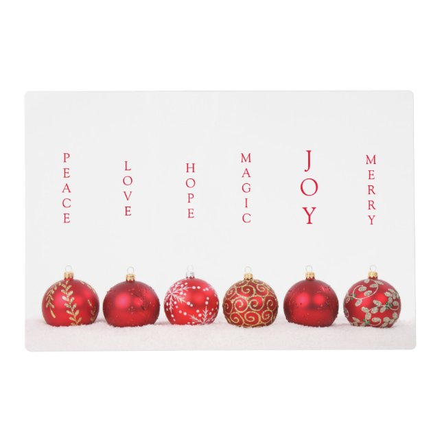 Christmas Joyful Ornaments Placemat (Front)