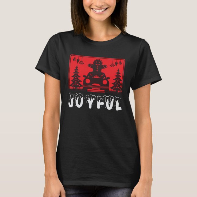 Christmas Joyful Snow Candy Cane Pretty Holiday T-Shirt (Front)