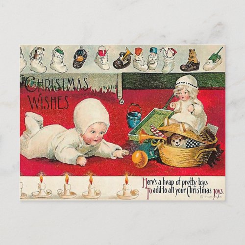 Christmas Joys _Vintage Victorion Christmas Holiday Postcard