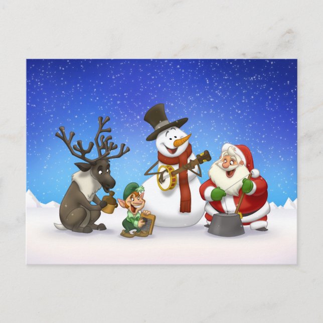 Christmas Jug Band Postcard (Front)