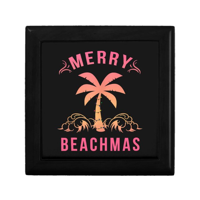 Christmas July Coastal Beach Merry Beachmas Palm Gift Box (Front)