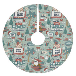 christmas july route 25 beach tropical black santa brushed polyester tree skirt