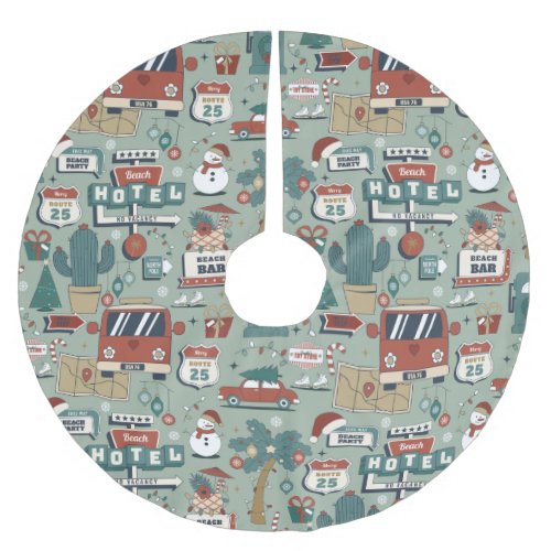 christmas july route 25 beach tropical brushed polyester tree skirt