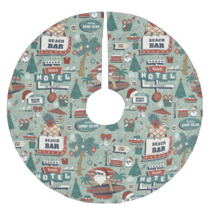 christmas july route 25 beach tropical santa claus brushed polyester tree skirt