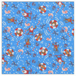 christmas july skater black santa skateboard fabric