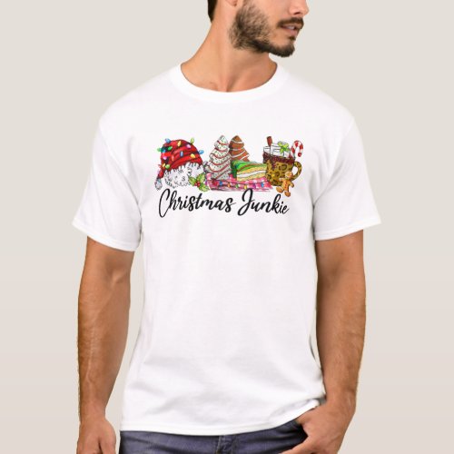 Christmas Junkie Candy Tree Hot Cocoa Cute Xmas T_Shirt