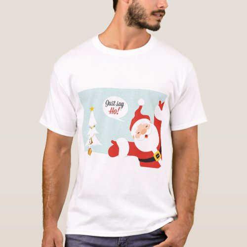 Christmas Just Say Ho Basic T_Shirt