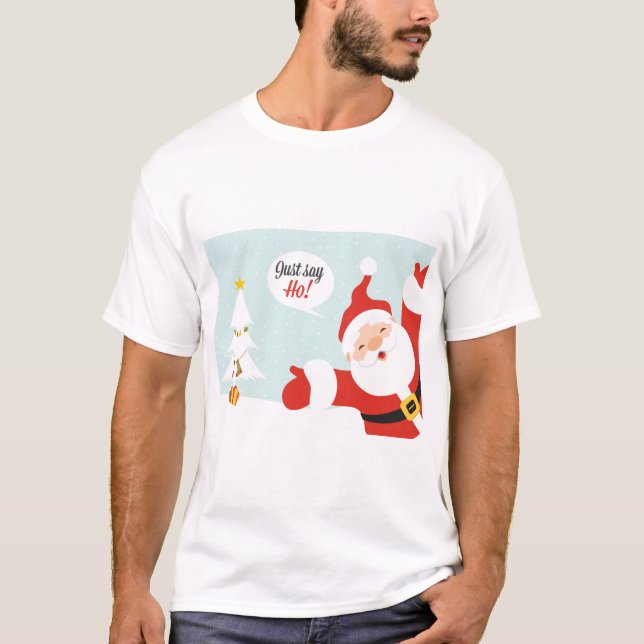 Christmas 'Just Say Ho' Basic T-Shirt (Front)