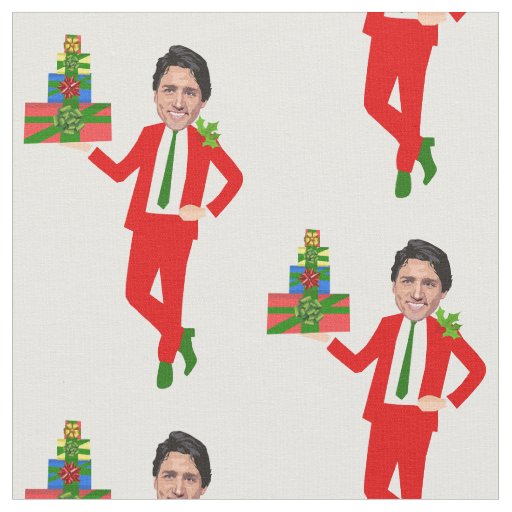 christmas justin trudeau fabric