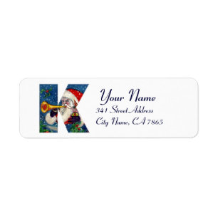 CHRISTMAS K LETTER / SANTA CLAUS BUGLER LABEL