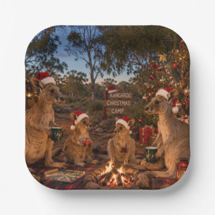 Christmas Kangaroo Camping Paper Plates