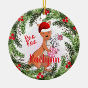 Christmas Kangaroo Ceramic Ornament