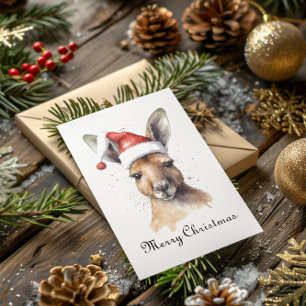 Christmas Kangaroo customizable Foil Holiday Card