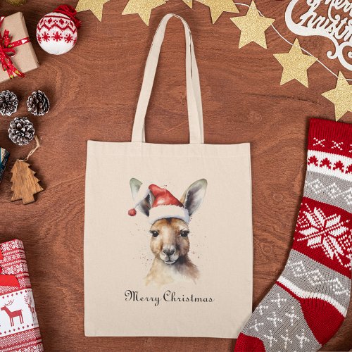 Christmas Kangaroo customizable Tote Bag