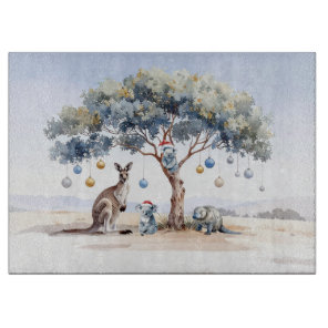 Christmas Kangaroo Koalas Platypus Gumtree Baubles Cutting Board