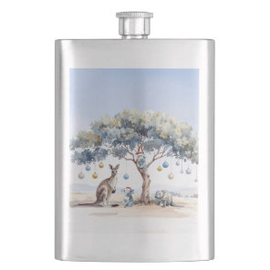 Christmas Kangaroo Koalas Platypus Gumtree Baubles Flask