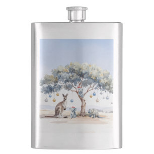 Christmas Kangaroo Koalas Platypus Gumtree Baubles Flask