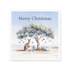 Christmas Kangaroo Koalas Platypus Gumtree Baubles Napkins