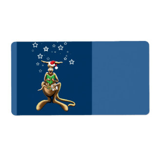 Christmas kangaroo label