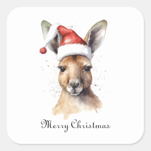 Christmas Kangaroo Square Sticker