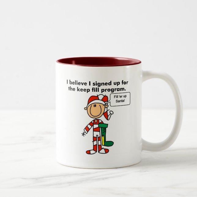 Christmas Keep Fill Program Tshirts and Gifts Two-Tone Coffee Mug (Right)