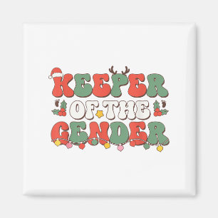 Christmas Keeper Of The Gender Reveal Baby Announc Magnet