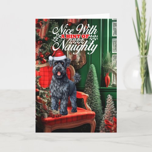 Christmas Kerry Blue Terrier Dog Naughty or Nice Holiday Card