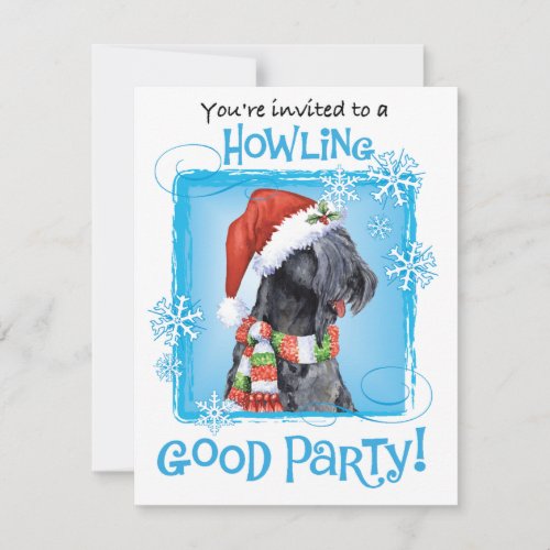 Christmas Kerry Blue Terrier Invitation