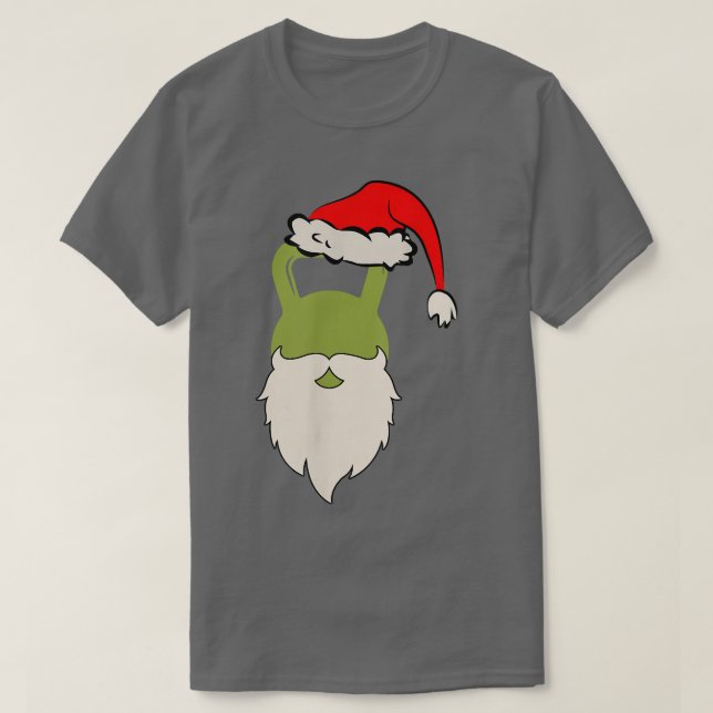 Christmas Kettlebell Workout Funny Gym Weighliftin T-Shirt (Design Front)