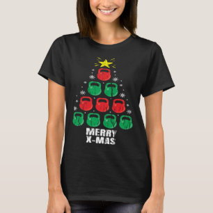 Christmas Kettlebells Tree Holiday  Workout T-Shirt
