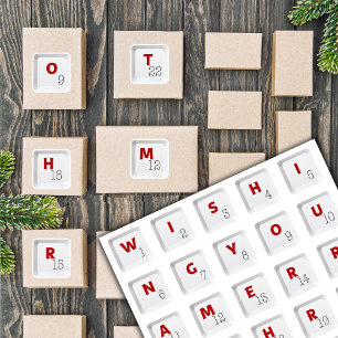 Christmas Keyboard Keys Alphabets Advent Calendar Sticker