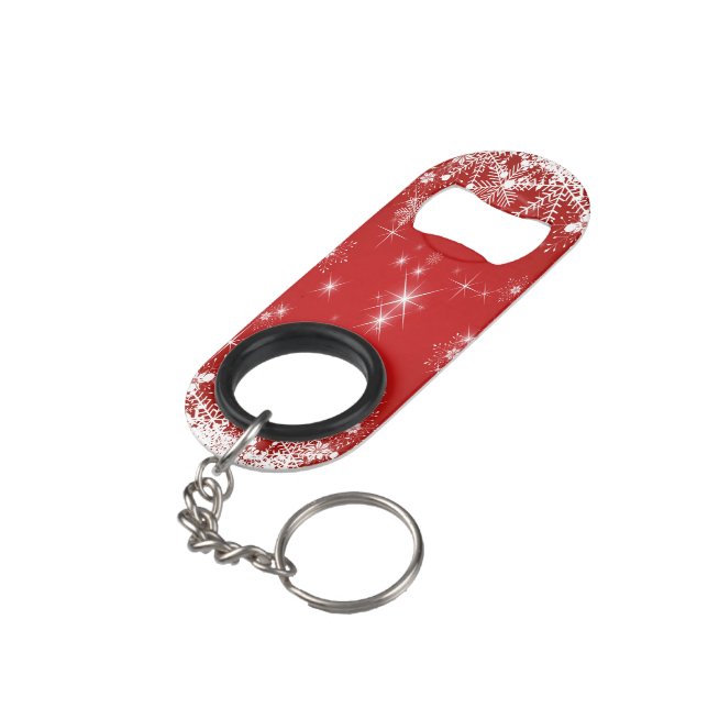 Christmas Keychain Bottle Opener (Back Angled)