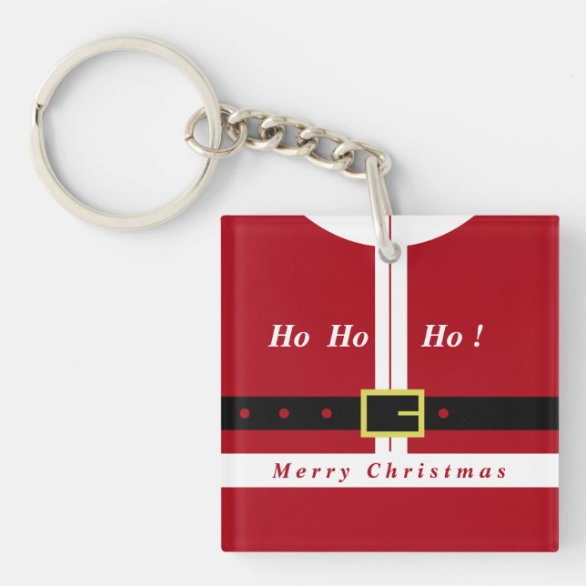 Christmas Keychains Gift with Funny Santa Design (Front)