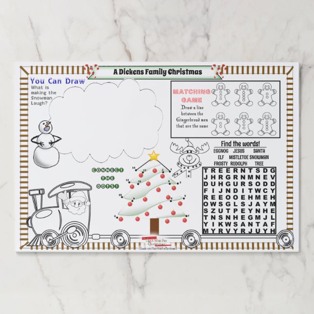 Christmas Kids Activity Placemats (Front)